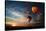 Colorful Hot Air Balloon is Flying at Sunrise-rozbyshaka-Stretched Canvas