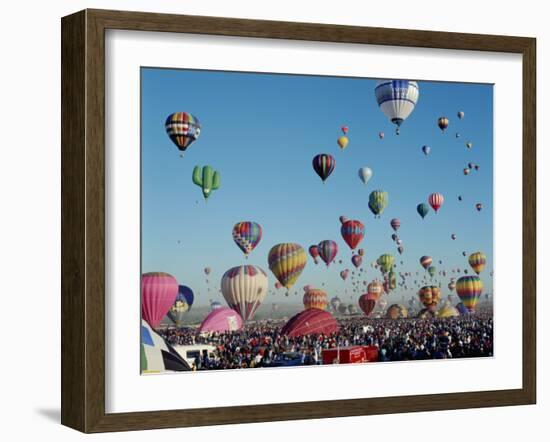 Colorful Hot Air Balloons, Albuquerque Balloon Fiesta, Albuquerque, New Mexico, USA-null-Framed Photographic Print