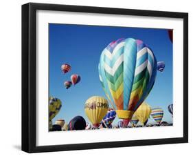 Colorful Hot Air Balloons, Albuquerque Balloon Fiesta, Albuquerque, New Mexico, USA-null-Framed Photographic Print