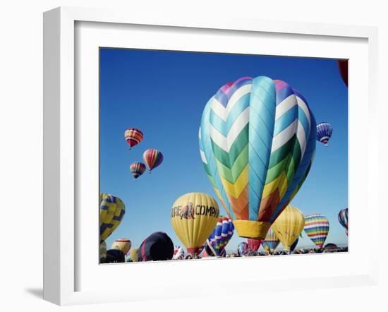 Colorful Hot Air Balloons, Albuquerque Balloon Fiesta, Albuquerque, New Mexico, USA-null-Framed Photographic Print