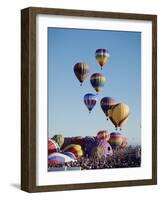 Colorful Hot Air Balloons, Albuquerque Balloon Fiesta, Albuquerque, New Mexico, USA-null-Framed Photographic Print