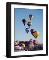 Colorful Hot Air Balloons, Albuquerque Balloon Fiesta, Albuquerque, New Mexico, USA-null-Framed Photographic Print