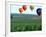 Colorful Hot Air Balloons Float over a Wheat Field in Walla Walla, Washington, USA-William Sutton-Framed Photographic Print