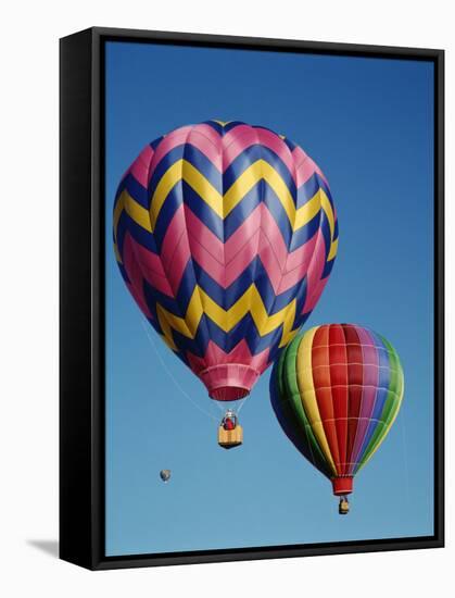 Colorful Hot Air Balloons in Sky, Albuquerque, New Mexico, USA-null-Framed Stretched Canvas