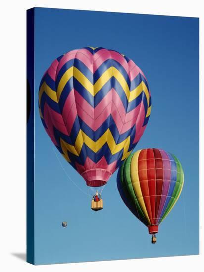 Colorful Hot Air Balloons in Sky, Albuquerque, New Mexico, USA-null-Stretched Canvas