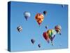 Colorful Hot Air Balloons in Sky, Albuquerque, New Mexico, USA-null-Stretched Canvas