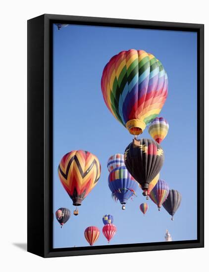 Colorful Hot Air Balloons in Sky, Albuquerque, New Mexico, USA-null-Framed Stretched Canvas