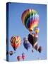 Colorful Hot Air Balloons in Sky, Albuquerque, New Mexico, USA-null-Stretched Canvas