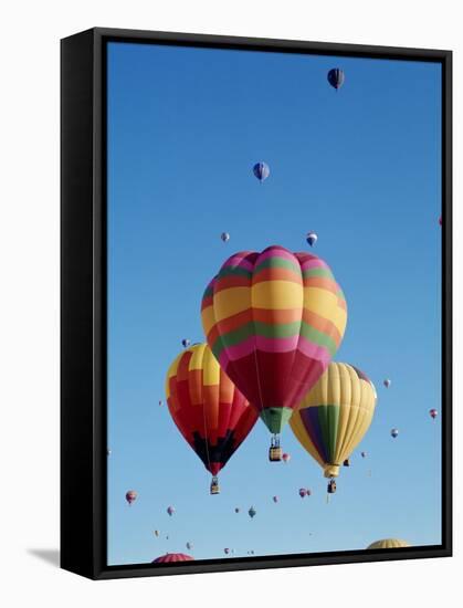 Colorful Hot Air Balloons in Sky, Albuquerque, New Mexico, USA-null-Framed Stretched Canvas