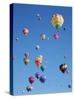 Colorful Hot Air Balloons in Sky, Albuquerque, New Mexico, USA-null-Stretched Canvas