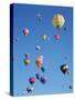 Colorful Hot Air Balloons in Sky, Albuquerque, New Mexico, USA-null-Stretched Canvas