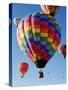 Colorful Hot Air Balloons in Sky, Albuquerque, New Mexico, USA-null-Stretched Canvas