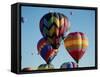 Colorful Hot Air Balloons in Sky, Albuquerque, New Mexico, USA-null-Framed Stretched Canvas