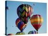 Colorful Hot Air Balloons in Sky, Albuquerque, New Mexico, USA-null-Stretched Canvas