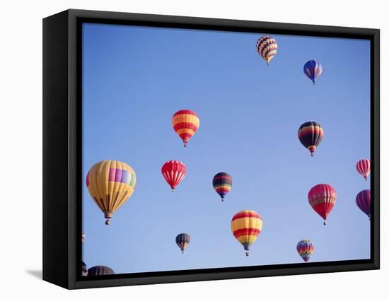 Colorful Hot Air Balloons in Sky, Albuquerque, New Mexico, USA-null-Framed Stretched Canvas