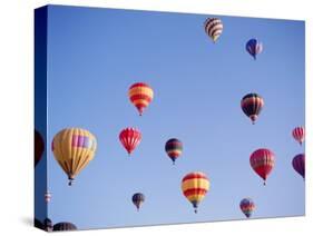 Colorful Hot Air Balloons in Sky, Albuquerque, New Mexico, USA-null-Stretched Canvas