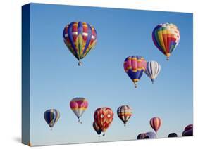 Colorful Hot Air Balloons in Sky, Albuquerque, New Mexico, USA-null-Stretched Canvas