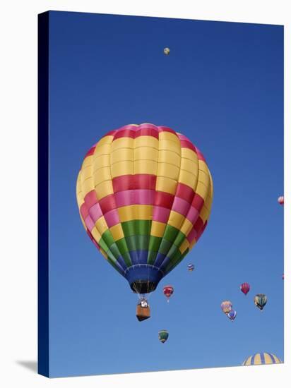 Colorful Hot Air Balloons in Sky, Albuquerque, New Mexico, USA-null-Stretched Canvas