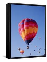 Colorful Hot Air Balloons in Sky, Albuquerque, New Mexico, USA-null-Framed Stretched Canvas