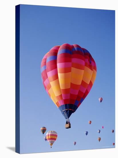 Colorful Hot Air Balloons in Sky, Albuquerque, New Mexico, USA-null-Stretched Canvas