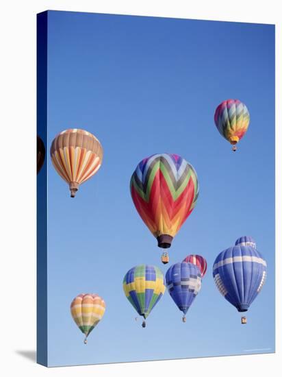 Colorful Hot Air Balloons in Sky, Albuquerque, New Mexico, USA-null-Stretched Canvas