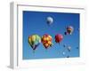 Colorful Hot Air Balloons in Sky, Albuquerque, New Mexico, USA-null-Framed Photographic Print