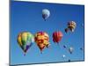 Colorful Hot Air Balloons in Sky, Albuquerque, New Mexico, USA-null-Mounted Photographic Print