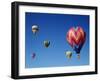 Colorful Hot Air Balloons in Sky, Albuquerque, New Mexico, USA-null-Framed Photographic Print