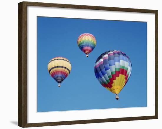 Colorful Hot Air Balloons in Sky, Albuquerque, New Mexico, USA-null-Framed Photographic Print