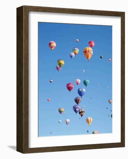 Colorful Hot Air Balloons in Sky, Albuquerque, New Mexico, USA-null-Framed Photographic Print