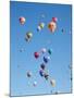 Colorful Hot Air Balloons in Sky, Albuquerque, New Mexico, USA-null-Mounted Photographic Print