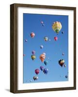 Colorful Hot Air Balloons in Sky, Albuquerque, New Mexico, USA-null-Framed Photographic Print