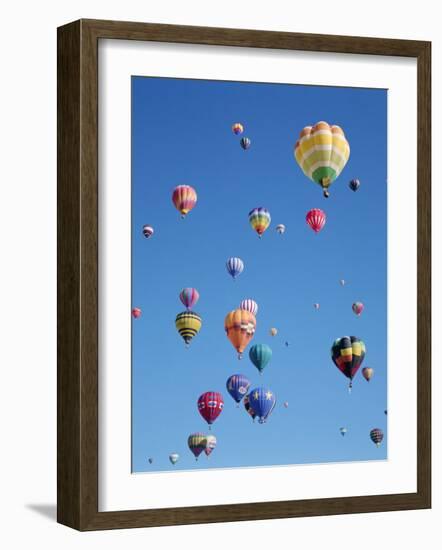 Colorful Hot Air Balloons in Sky, Albuquerque, New Mexico, USA-null-Framed Photographic Print