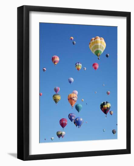 Colorful Hot Air Balloons in Sky, Albuquerque, New Mexico, USA-null-Framed Photographic Print