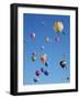 Colorful Hot Air Balloons in Sky, Albuquerque, New Mexico, USA-null-Framed Photographic Print