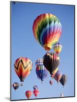 Colorful Hot Air Balloons in Sky, Albuquerque, New Mexico, USA-null-Mounted Photographic Print