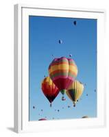 Colorful Hot Air Balloons in Sky, Albuquerque, New Mexico, USA-null-Framed Photographic Print