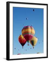 Colorful Hot Air Balloons in Sky, Albuquerque, New Mexico, USA-null-Framed Photographic Print