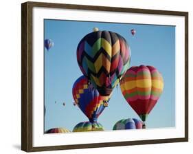 Colorful Hot Air Balloons in Sky, Albuquerque, New Mexico, USA-null-Framed Photographic Print