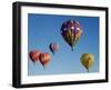 Colorful Hot Air Balloons in Sky, Albuquerque, New Mexico, USA-null-Framed Photographic Print