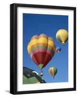 Colorful Hot Air Balloons in Sky, Albuquerque, New Mexico, USA-null-Framed Photographic Print