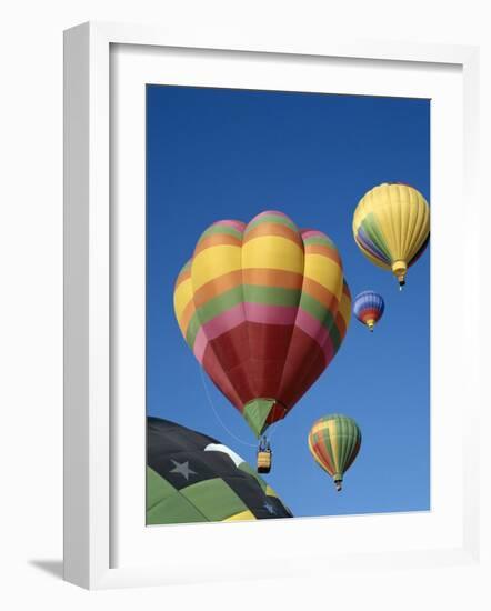 Colorful Hot Air Balloons in Sky, Albuquerque, New Mexico, USA-null-Framed Photographic Print