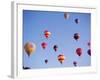 Colorful Hot Air Balloons in Sky, Albuquerque, New Mexico, USA-null-Framed Photographic Print