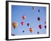 Colorful Hot Air Balloons in Sky, Albuquerque, New Mexico, USA-null-Framed Photographic Print