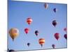 Colorful Hot Air Balloons in Sky, Albuquerque, New Mexico, USA-null-Mounted Photographic Print