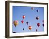 Colorful Hot Air Balloons in Sky, Albuquerque, New Mexico, USA-null-Framed Photographic Print