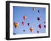 Colorful Hot Air Balloons in Sky, Albuquerque, New Mexico, USA-null-Framed Photographic Print