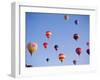 Colorful Hot Air Balloons in Sky, Albuquerque, New Mexico, USA-null-Framed Photographic Print