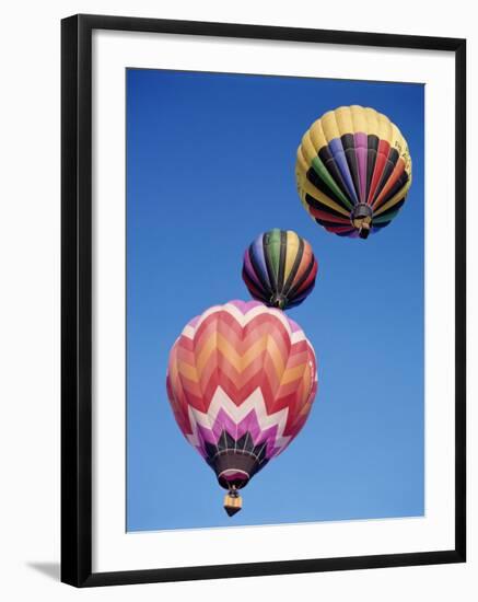 Colorful Hot Air Balloons in Sky, Albuquerque, New Mexico, USA-null-Framed Photographic Print