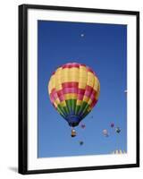 Colorful Hot Air Balloons in Sky, Albuquerque, New Mexico, USA-null-Framed Photographic Print